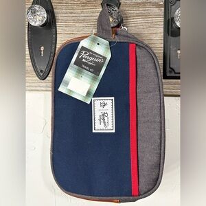 Original Penguin Blue and Gray Toiletry Bag with Red Trim